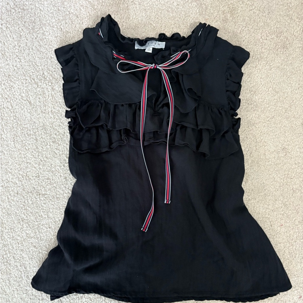 Hayden ruffled Black Blouse